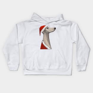 Christmas White Greyhound Kids Hoodie